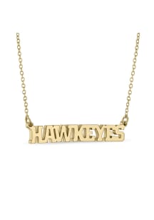 Adjustable Script Iowa Hawkeyes Womens Necklace - Yellow