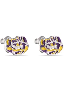 LSU Tigers Stud Cutout Womens Earrings