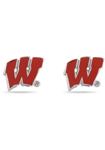 Wisconsin Badgers Stud Cutout Womens Earrings
