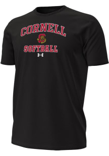 Under Armour Cornell Big Red Black Softball Performance Short Sleeve T Shirt