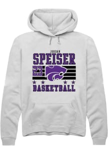 Jordan Speiser Rally Mens White K-State Wildcats NIL Striped Player Hood