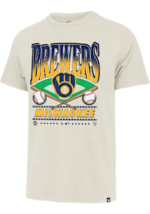 47 Milwaukee Brewers White Straight Shot Two Franklin Short Sleeve Fashion T Shirt