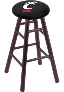 Brown Cincinnati Bearcats Round Cushion Oak Pub Stool