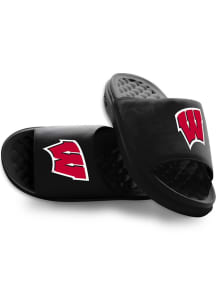 iSlide Motive Wisconsin Badgers Mens Slides - Black