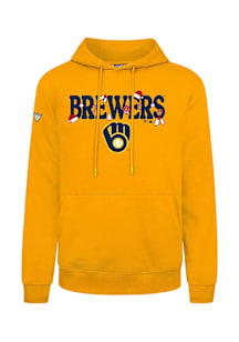 Levelwear Milwaukee Brewers Mens Gold Podium Festive Long Sleeve Hoodie