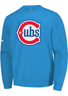 Chicago Cubs Mens Light Blue Primary Logo Long Sleeve Crew Sweatshirt