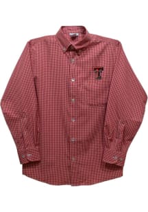 Vive La Fete Texas Tech Red Raiders Baby Red Gingham Long Sleeve Polo