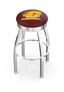 Central Michigan Chippewas 3 Ring Chrome Seat Pub Stool - Silver