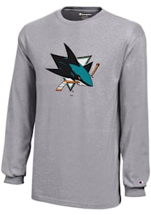 Champion San Jose Sharks Youth Grey Core Long Sleeve T-Shirt