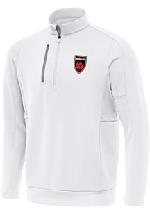 Antigua Phoenix Rising FC Mens White Generation Long Sleeve Qtr Zip Pullover