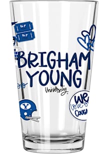 BYU Cougars 16oz Pint Glass - Navy Blue