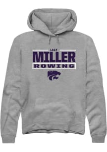 Lacy Miller Rally Mens Graphite K-State Wildcats NIL Stacked Box Player Hood