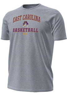 Under Armour East Carolina Pirates Grey Basketball Performance Short Sleeve T Shirt