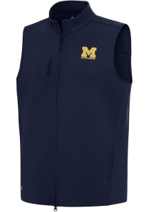 Mens Michigan Wolverines Blue Antigua Letterwinners M Club Demand Vest