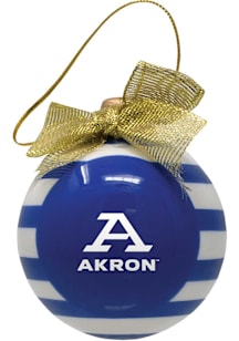 Akron Zips Ceramic Bulb Ornament - Navy Blue