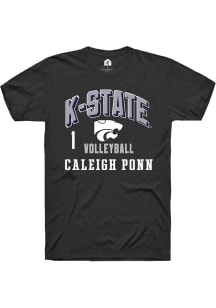 Caleigh Ponn Rally Mens Black K-State Wildcats NIL Arch Logo Player T Shirt