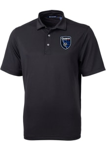 Cutter and Buck San Jose Earthquakes Black Virtue Eco Pique Big and Tall Polo