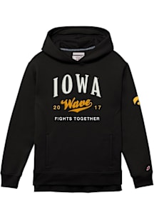 Iowa Hawkeyes Womens Black Wave Hooded Sweatshirt