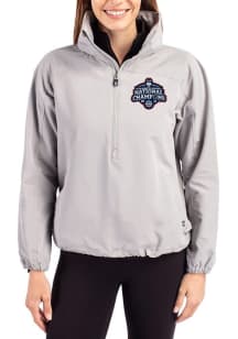Cutter and Buck UConn Huskies Womens Ash 2025 National Champions Charter Eco Long Sleeve Pullover