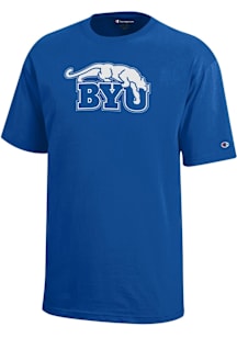 Champion BYU Cougars Youth Blue Team Logo Short Sleeve T-Shirt