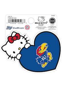 Kansas Jayhawks Hello Kitty Heart Stickers - Blue