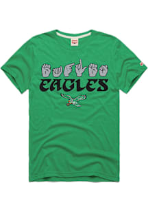 Homage Philadelphia Eagles Kelly Green Love Sign Short Sleeve Fashion T Shirt
