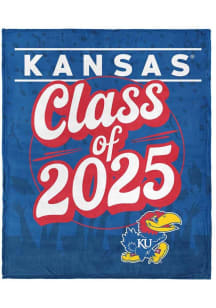 Kansas Jayhawks Class of 2025 Silk Touch Fleece Blanket - Blue