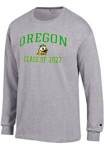 Mens Oregon Ducks Grey Champion Font Class of 2027 Jersey Tee