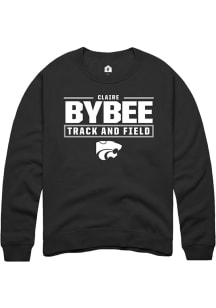 Claire Bybee Rally Mens Black K-State Wildcats NIL Stacked Box Player Crew