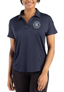 Cutter and Buck New York City FC Womens Navy Blue Coastline Short Sleeve Polo Shirt