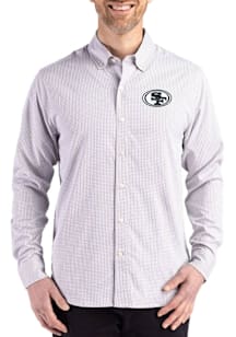 Cutter and Buck San Francisco 49ers Mens Grey Mono Skyline Long Sleeve Dress Shirt