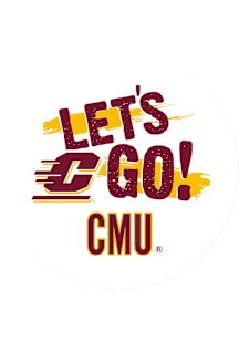 Central Michigan Chippewas 3" Lets Go Button - Maroon