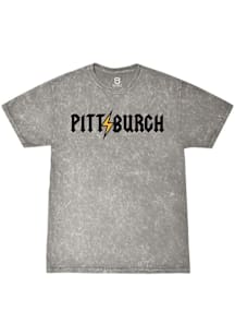 Summit Sportswear Pittsburgh Grey Lightening Bolt Short Sleeve T Shirt