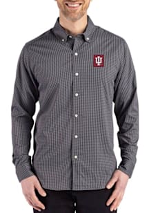 Cutter and Buck Indiana Hoosiers Mens Black Skyline Long Sleeve Dress Shirt