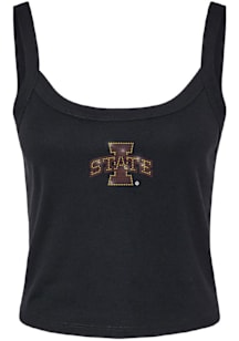 Summit Sportswear Iowa State Cyclones Womens Black Rhinestone Tank Top