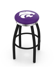 Black K-State Wildcats Chrome Seat Pub Stool