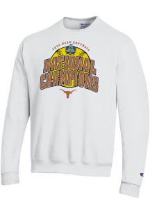 Champion Texas Longhorns Mens White 2025 Womens Softball National Champions Powerblend Long Sleeve..