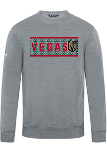 Levelwear Vegas Golden Knights Mens Grey Zane Sweater Block Long Sleeve Crew Sweatshirt