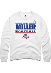 Mekhi Miller Rally Mens White Tulsa Golden Hurricane NIL Stacked Box Player Crew