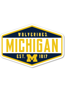 Michigan Wolverines 3.5in Est. 1817 Rugged Stickers - Navy Blue