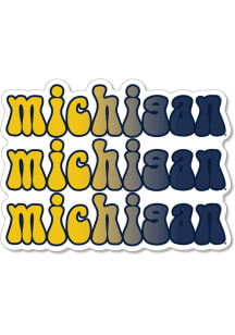 Michigan Wolverines 3.5in Bubble Text Rugged Stickers - Navy Blue
