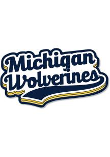 Michigan Wolverines 3.5in Varsity Script Rugged Stickers - Navy Blue