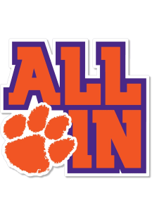 Clemson Tigers Medium Stacked &quot;All In&quot; Magnet