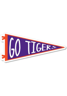 Clemson Tigers 3.5in Go Tigers Pennant Rugged Stickers - Orange