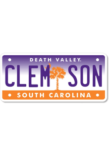 Clemson Tigers 3.5in License Plate Rugged Stickers - Orange