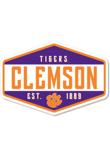 Clemson Tigers 3.5in Est. 1889 Rugged Stickers - Orange