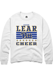 Madison Lear Rally Mens White Pitt Panthers NIL Striped Player Crew