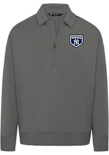 Levelwear New York Yankees Mens Grey Luxe Signature 1/4 Zip Paragon TC Long Sleeve Qtr Zip Fashion..
