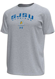 Under Armour San Jose State Spartans Grey Arch over logo Tech Stretch Short Sleeve T Shirt