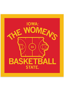 Ames Raygun Women's Basketball State Stickers - Red